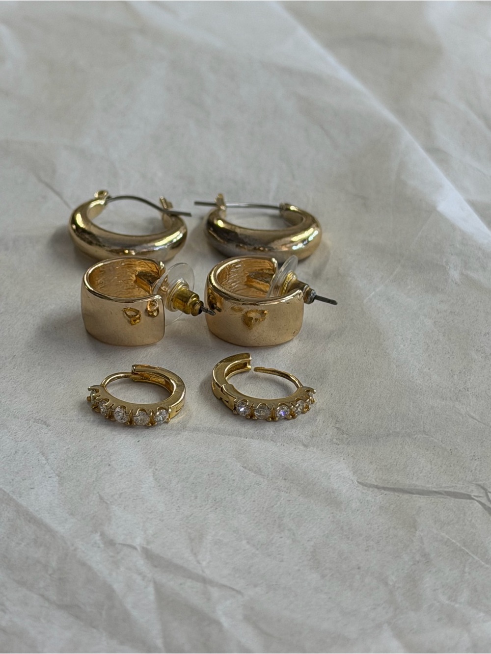 Gold Hoop Earring Set – Classic Women's Jewelry - Picture 3 of 3